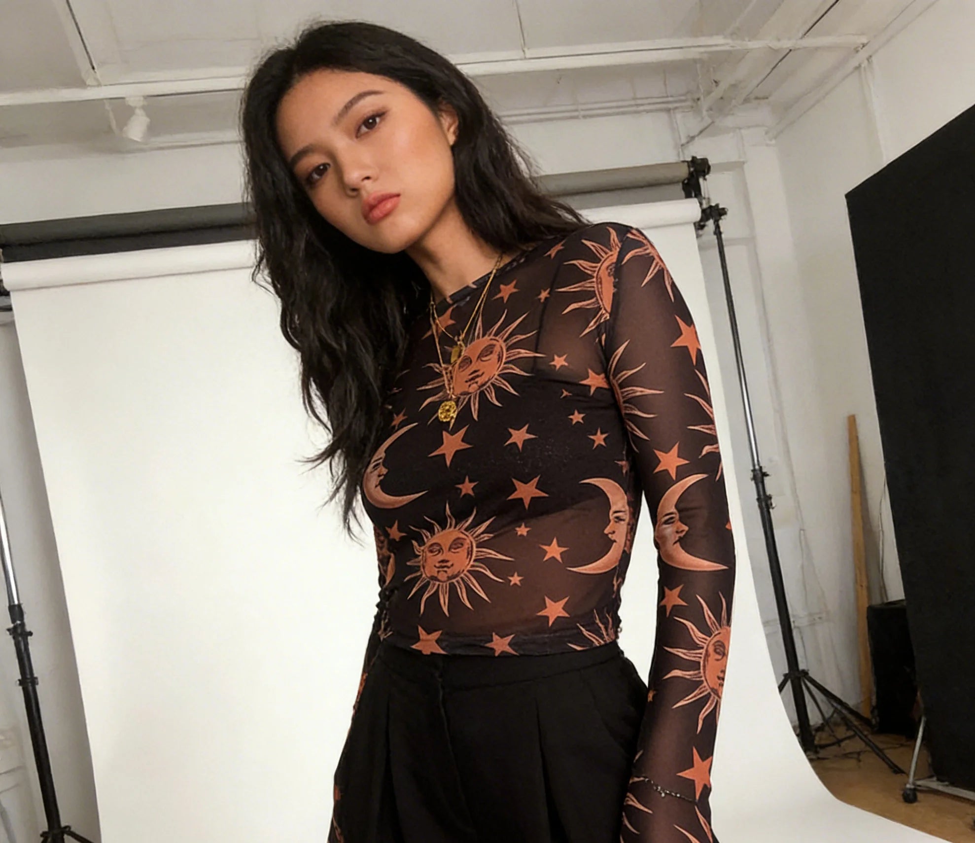 Women's Sun & Moon Top Sheer Mesh