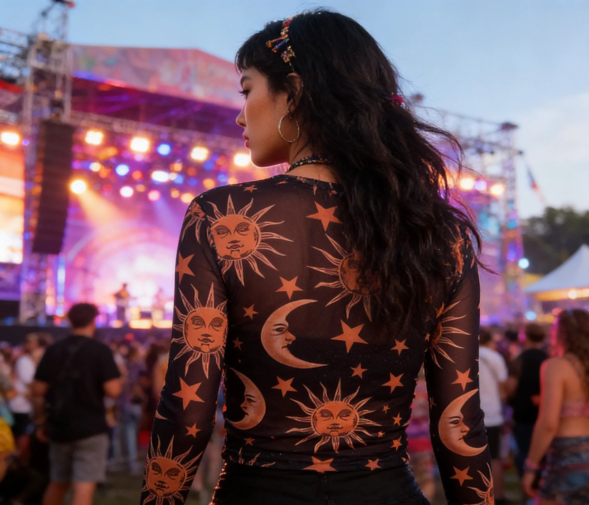 Women's Sun & Moon Top Sheer Mesh