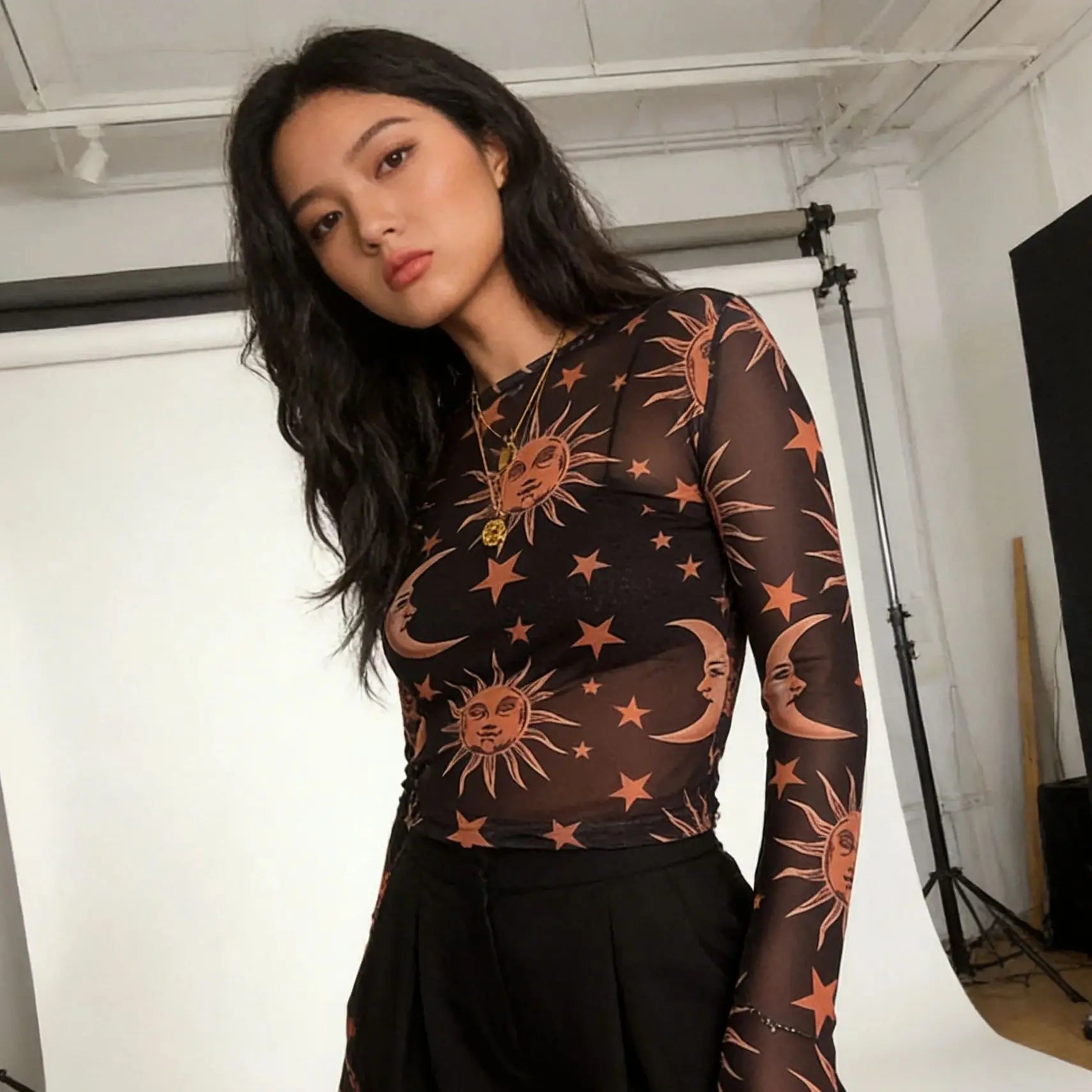 Women's Sun & Moon Top Sheer Mesh