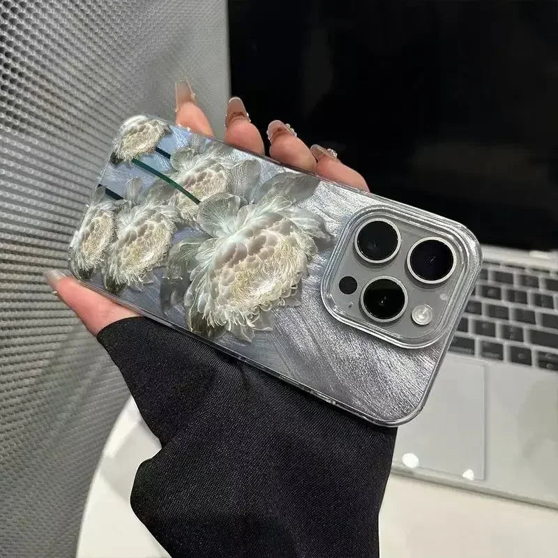 Five Golden Lotus Pattern for iPhone 11, 13, 14, 15, 16