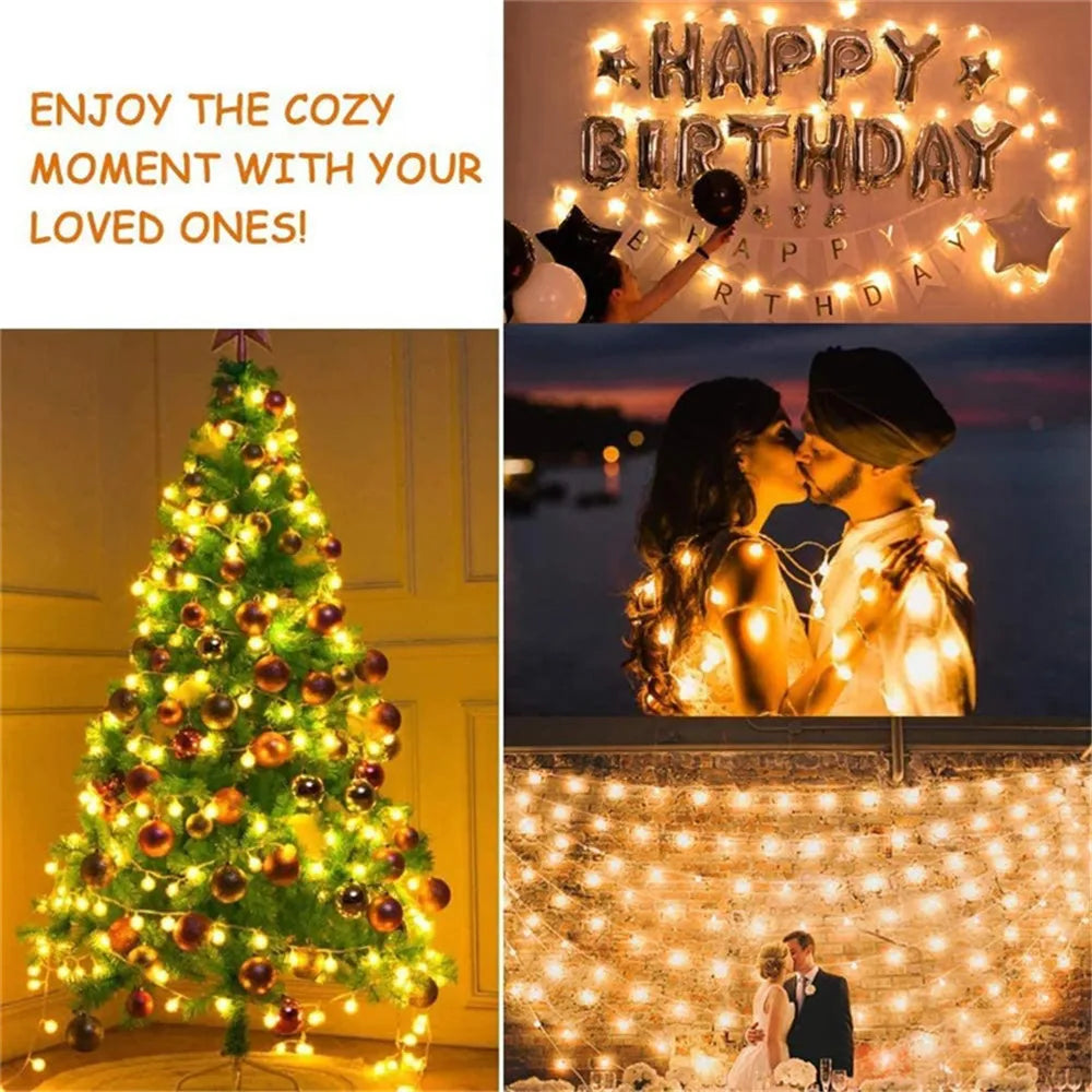 LED Crystal Ball Garland String Lights